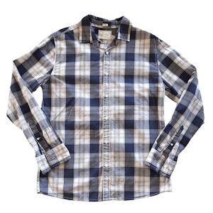 Bixby Nomad Men’s M Purple White Plaid Button Down Shirt Long Sleeve Y2K